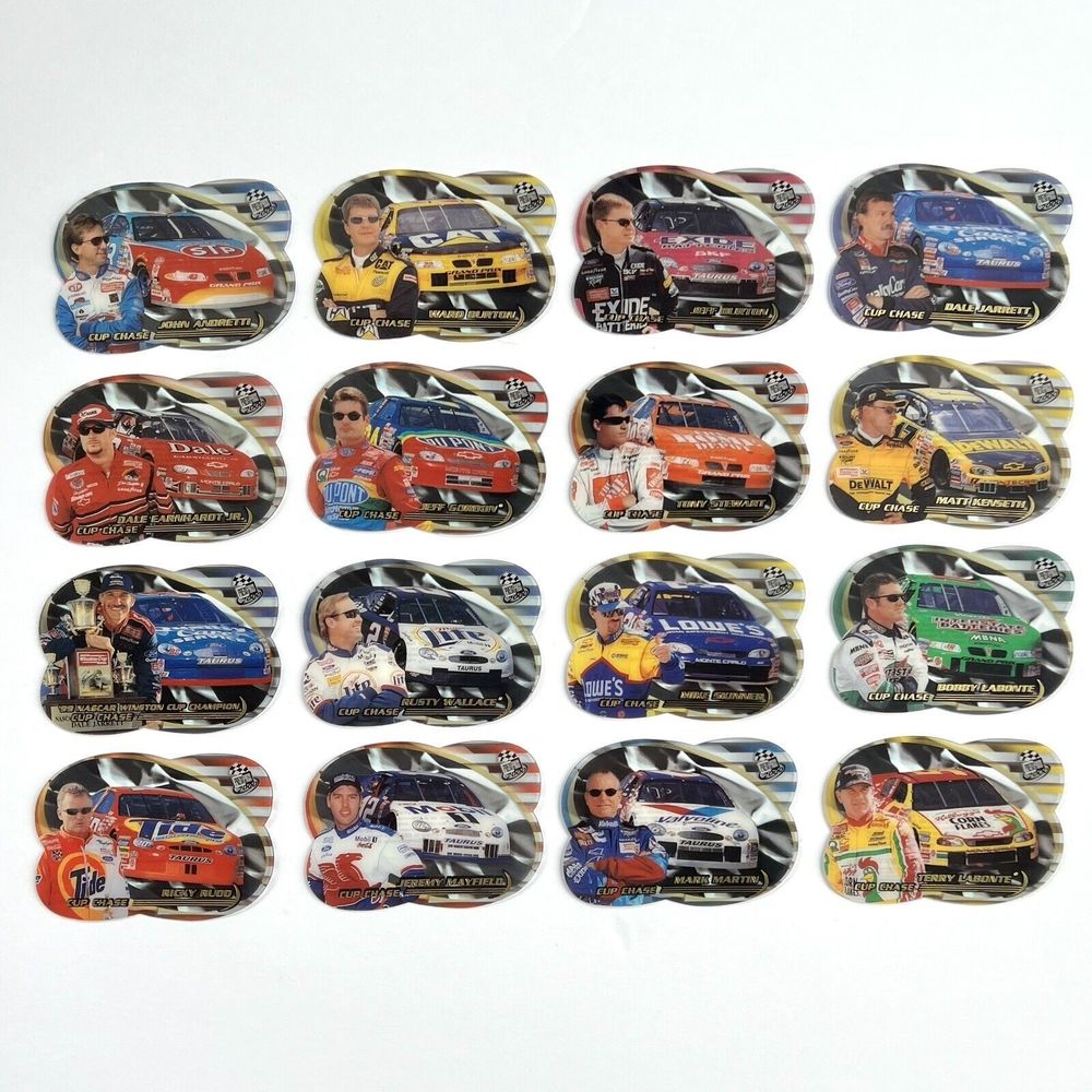 16 NASCAR 2000 Press Pass Cup Chase Acetate Die Cut Prize Insert Plastic Cards